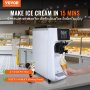 VEVOR Máquina de helado comercial, rendimiento de 10,6 QT/H, máquina de helado de servicio suave de encimera de un solo sabor de 1000 W, con tolva de 4 L, cilindro de 1,6 L, preenfriamiento de limpieza automática del panel LCD, para restaurante Snack Bar