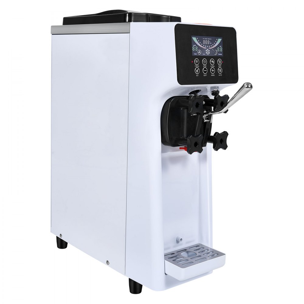 VEVOR Commercial Ice Cream Machine, 10L/H Yield, 900W Single Flavor Countertop Soft Serve Ice Cream Maker, with 4L Hopper 1.6L Cylinder, LCD Panel Auto Clean Pre-cooling, for Restaurant Snack Bar