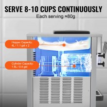 VEVOR Commercial Ice Cream Machine, 21 QT/H Yield, 1800W 3-Flavor Countertop Soft Serve Ice Cream Maker, 2 x 4L Hopper 2 x 1.8L Cylinder, LCD Panel Auto Clean Pre-cooling, for Restaurant Snack Bar