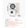 VEVOR Vacuum Freeze Dryer Machine, 2-3 kg/Batch, 4 Trays, 5 Presets for Fruit Vegetable Meat Storage, Compact Countertop Freeze Drying Equipment with LCD Touchscreen, Auto Defrost, Carbon Steel