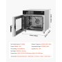VEVOR Commercial Convection Oven, 58L Conventional Oven Countertop, 2800W 4-Tier Toaster Oven with Tempered Glass Door, Wire Racks Clip Tray Gloves, Stainless Steel Electric Baking Oven for Restaurant
