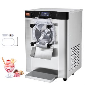 VEVOR Commercial Ice Cream Machine, 12 L/H Yield, 1713W Single Flavor Countertop Hard Serve Ice Cream Maker, 4.5L Stainless Steel Cylinder, LED Panel Auto Clean Pre-cooling, for Restaurant Snack Bars | VEVOR US
