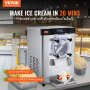Machine à crème glacée commerciale VEVOR, rendement de 12 L/H, machine à crème glacée à service dur de comptoir à saveur unique de 1713 W, cylindre en acier inoxydable de 4,5 L, pré-refroidissement automatique à panneau LED, pour snack-bars de restaurant