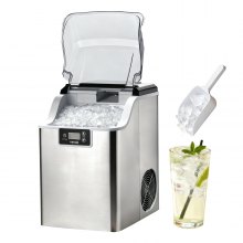 VEVOR Countertop Ice Maker, 44 lbs per Day, Self-Cleaning Portable Machine with Scoop, 4 lbs Ice-Storage Basket, Nugget Ice-Making Machine with Chewable Ices for Home, Kitchen, Office, Bar & Party