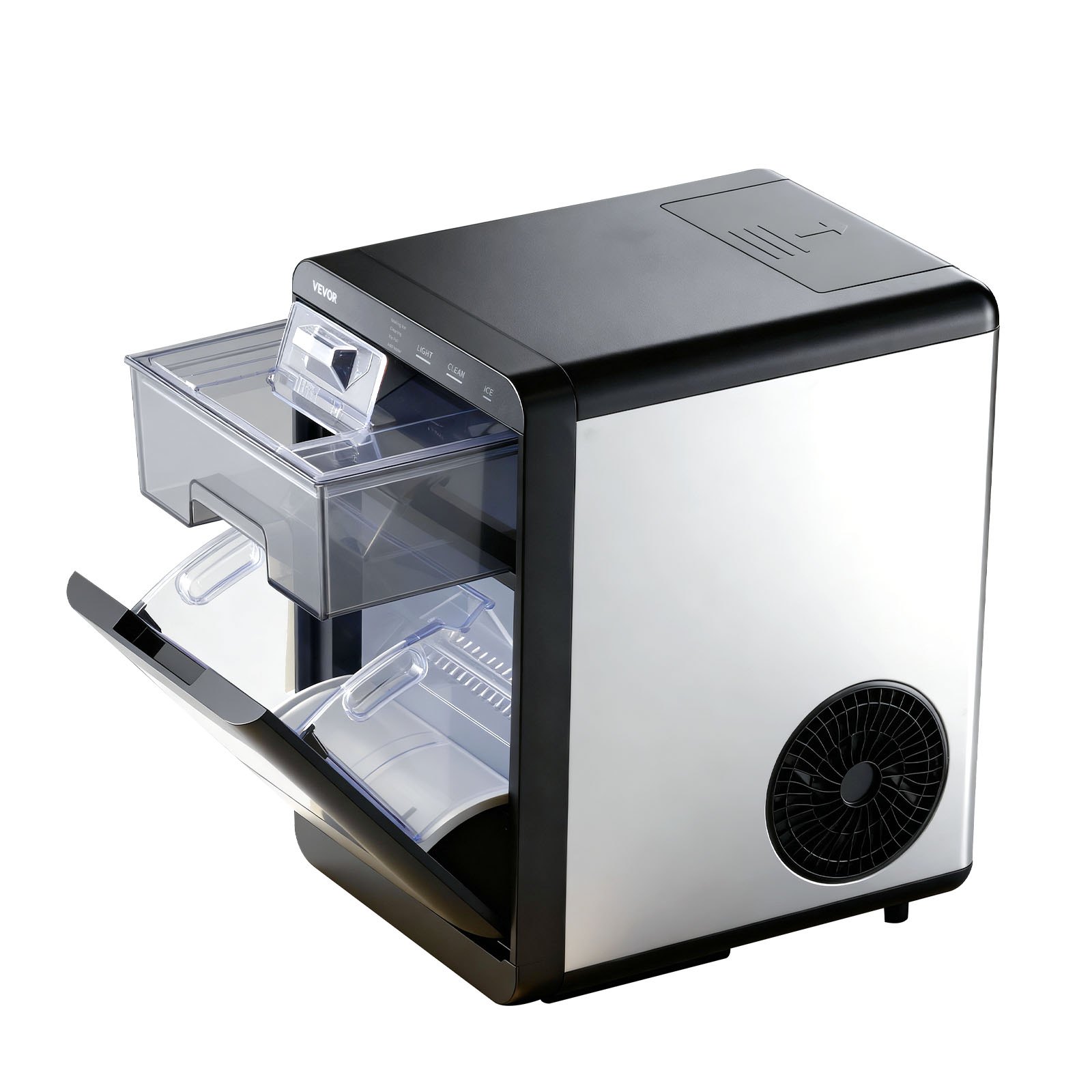 VEVOR Countertop Ice Maker, 44 lbs per Day, Self-Cleaning Portable Machine with Scoop, Drawer-Style Ice Access, Nugget Ice-Making Machine with Chewable Ices for Home, Kitchen, Office, Bar & Party
