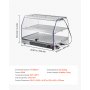 VEVOR 2-Tier Commercial Food Warmer Display, 450W Food Display Warmer with Light, Detachable Shelves and Double-Sided Door Design, 85℉~185℉ Air Heating, 48L for Hamburger, Pizza, Bread, Fried Chicken