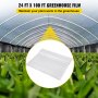 VEVOR Greenhouse Film, 24' x 100' Greenhouse Plastic Sheeting, 6 mil Thickness Suncover Greenhouse, Clear Polyethylene Cover, UV Proof Farm Plastic Supply for Gardening, Farming and Agriculture