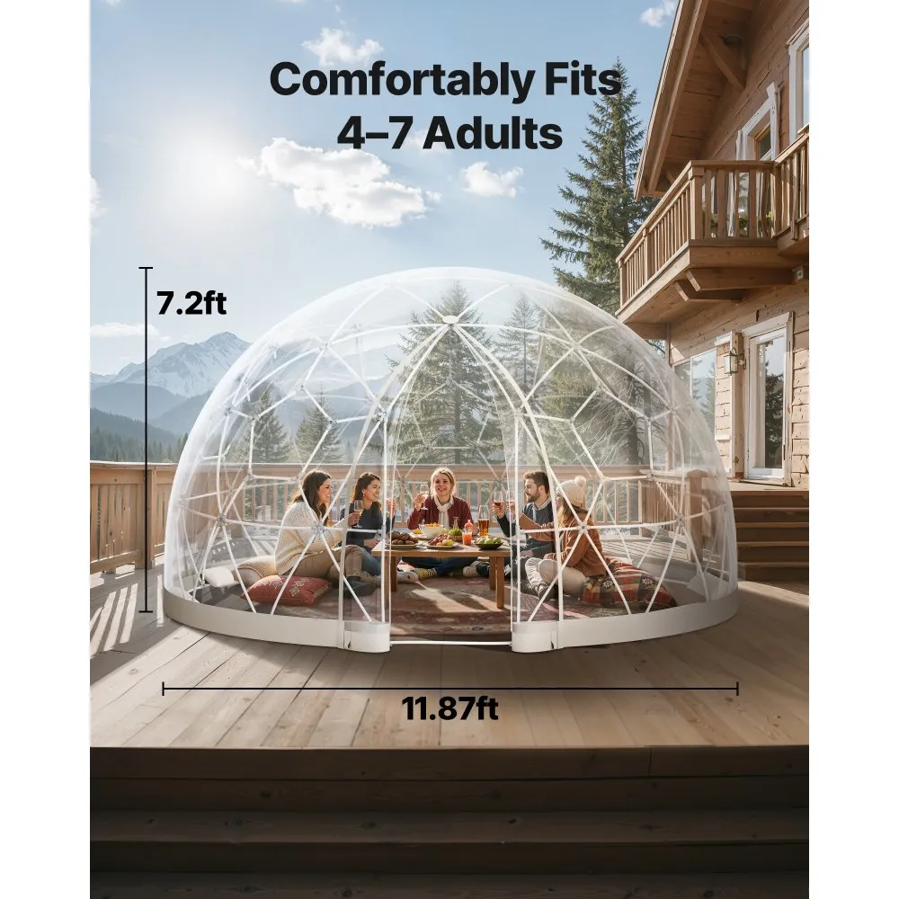 VEVOR Garden Dome Igloo esti megvilágításban