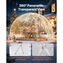 VEVOR 12 x 7.2 ft Garden Bubble Tent for 4-7 Person Outdoor Clear Geodesic Dome