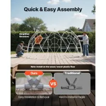 VEVOR 12 x 7.2 ft Garden Bubble Tent for 4-7 Person Outdoor Clear Geodesic Dome