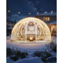 VEVOR 12 x 7.2 ft Garden Bubble Tent for 4-7 Person Outdoor Clear Geodesic Dome