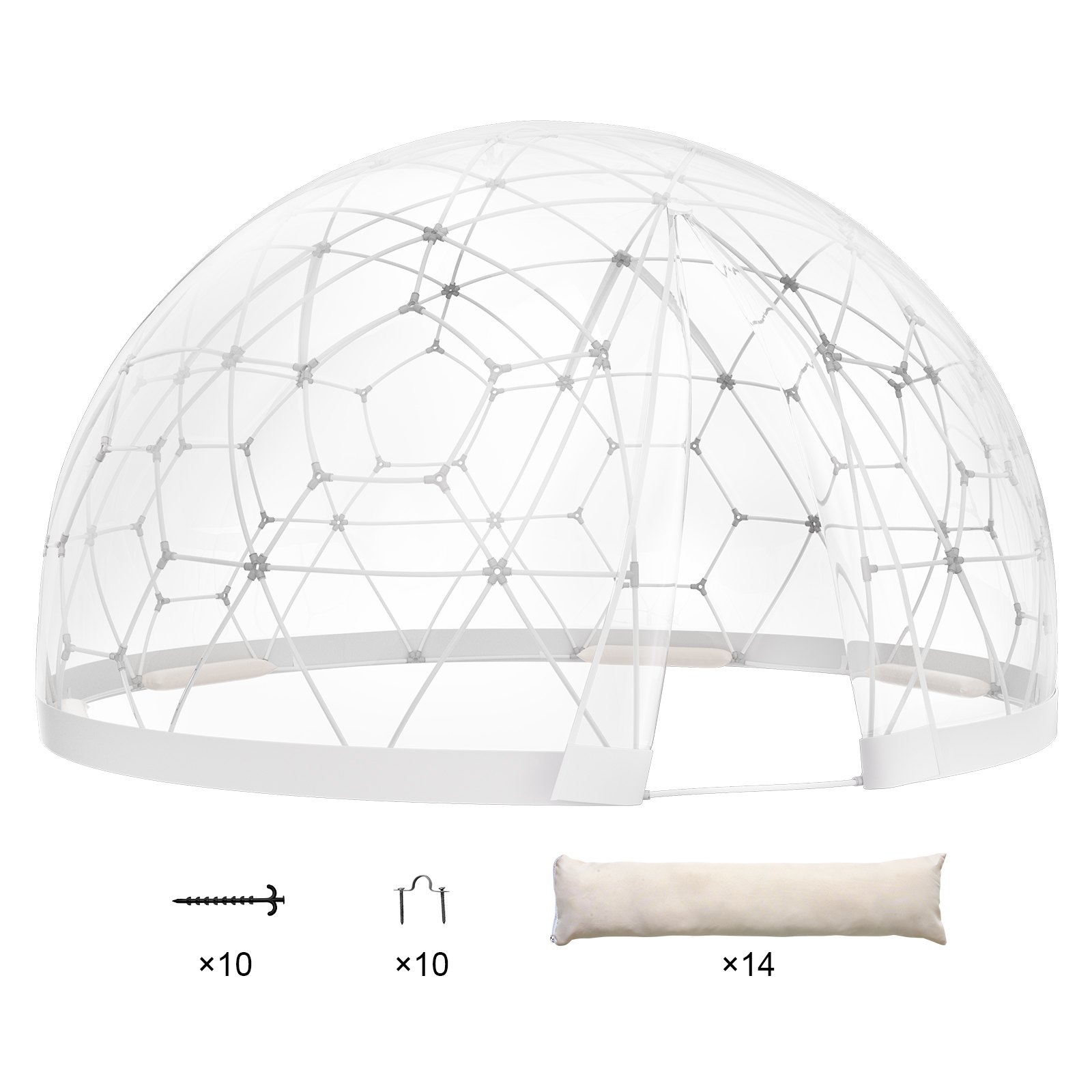 VEVOR 12FT Dome Bubble Tent Outdoor House Camping Shelter w/ Transparent Window