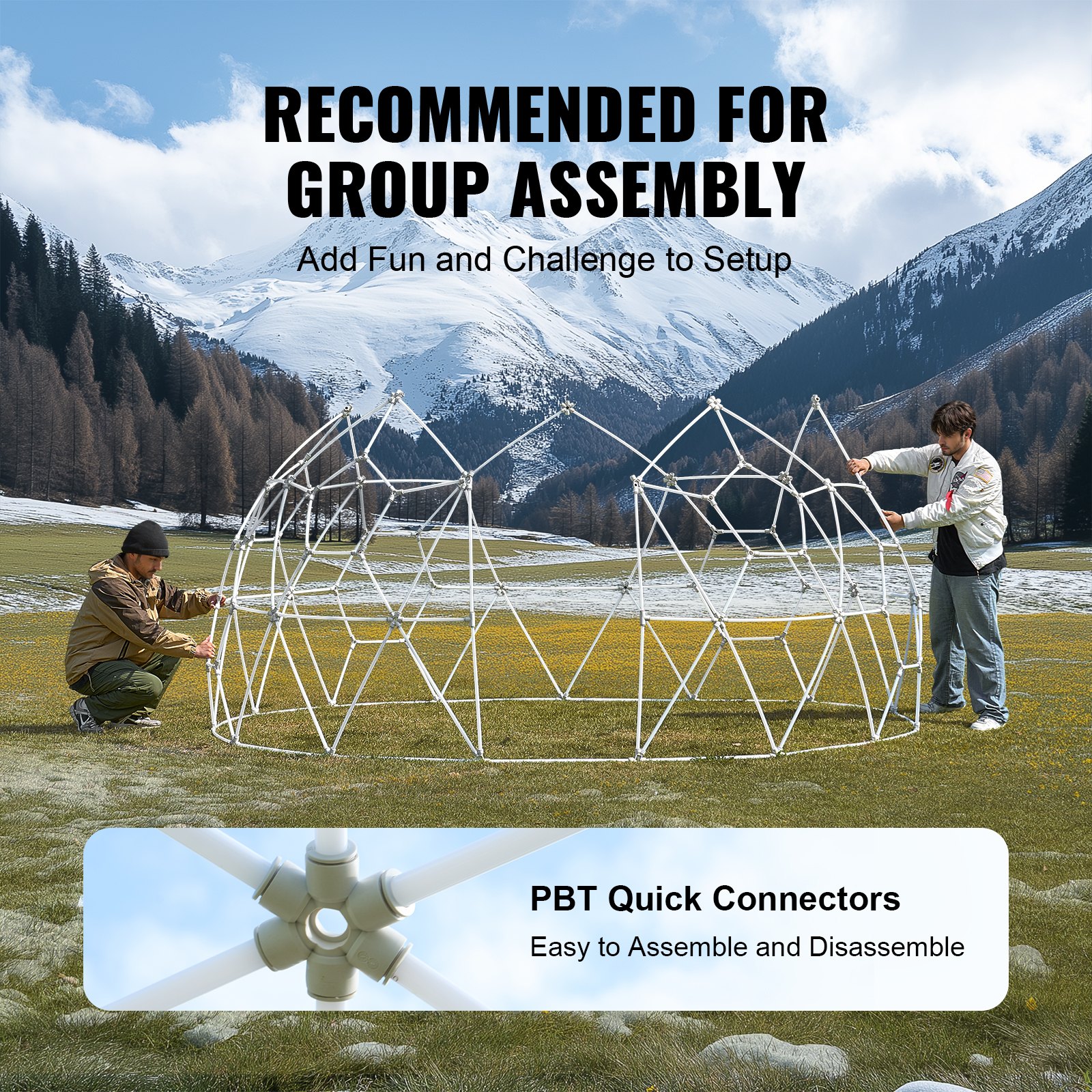 VEVOR Garden Dome Tent, 9.5 FT Igloo Tent House, Upgraded Clear Igloo Tent with PVC Transparent Cover and Window, Waterproof Outdoor Geodesic Dome Camping Shelter for Patio, Dining Backyard, Party