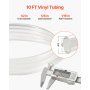 Clear Vinyl Tubing 1/2" ID x 5/8" OD 10FT Plastic PVC Tubing Flexible Hose