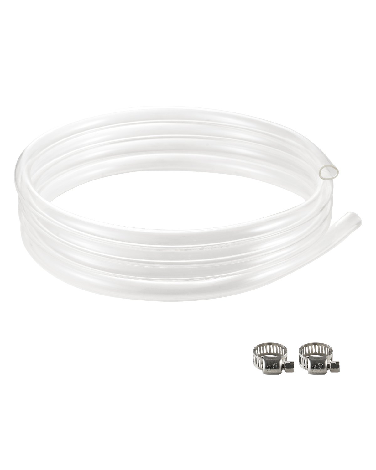 VEVOR Clear Vinyl Tubing, 1/2" ID x 5/8" OD, 10FT Plastic PVC Tubing, Flexible and Cuttable Clear Hose, 1/16 in Wall Thickness, High-strength PVC Material for Aquarium Irrigation Swimming Pool Lab
