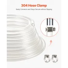 Clear Vinyl Tubing 3/8" ID x 1/2" OD 50FT Plastic PVC Tubing Flexible Hose