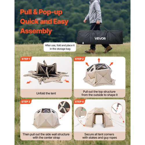 folded pop-up tent inside a storage carry bag