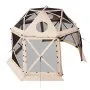 VEVOR Pop up Gazebo Screen Tent, 3.6x3.6 m, 13-Sided Spherical Camping Canopy Tent with Removable Top & Carry Bag, Quick-Set & Bite-Proof, Screen House Sun Shelter for 8-10 Persons, Beige