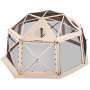 VEVOR Pop up Gazebo Screen Tent, 4.57 x 4.57 m, 13-Sided Spherical Camping Canopy Tent with Removable Top & Carry Bag, Quick-Set & Bite-Proof, Screen House Sun Shelter for 12-15 Persons, Beige