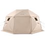 VEVOR Pop up Gazebo Screen Tent, 4.57 x 4.57 m, 13-Sided Spherical Camping Canopy Tent with Removable Top & Carry Bag, Quick-Set & Bite-Proof, Screen House Sun Shelter for 12-15 Persons, Beige