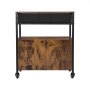 VEVOR Coffee Bar Cabinet, 24.1 x 14.2 x 27.8 in Farmhouse Coffee Bar Cabinet with 4-Tier Storage, Movable Coffee Bar Table with Wheels & Mesh Door, Sideboard Buffet Cabinet for Kitchen, Entryway