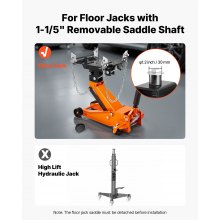 VEVOR Transmission Jack Adapter, 1100 lbs / 0.5 Ton Load Capacity Automotive Transmission Lift Adapter, Heavy-Duty Steel, for Floor Jack with 1-1/5 in Detachable Saddle Shaft, for Garage, Repair Shop
