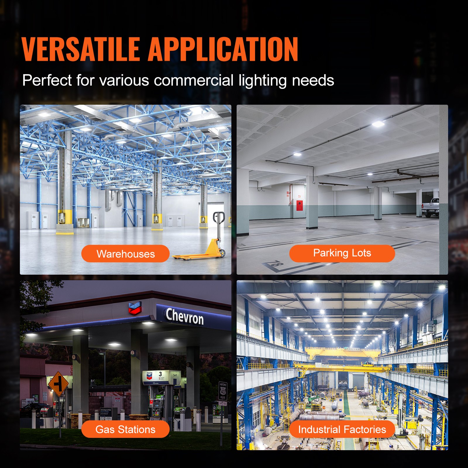 VEVOR LED Canopy Light, 150W, 16500LM 5000K Daylight Commercial Industrial Outdoor Canopy Light, 315mm x 315mm Surface Mount Ceiling Lighting for Gas Station Warehouse Garage Street Shop Hotel, IP65