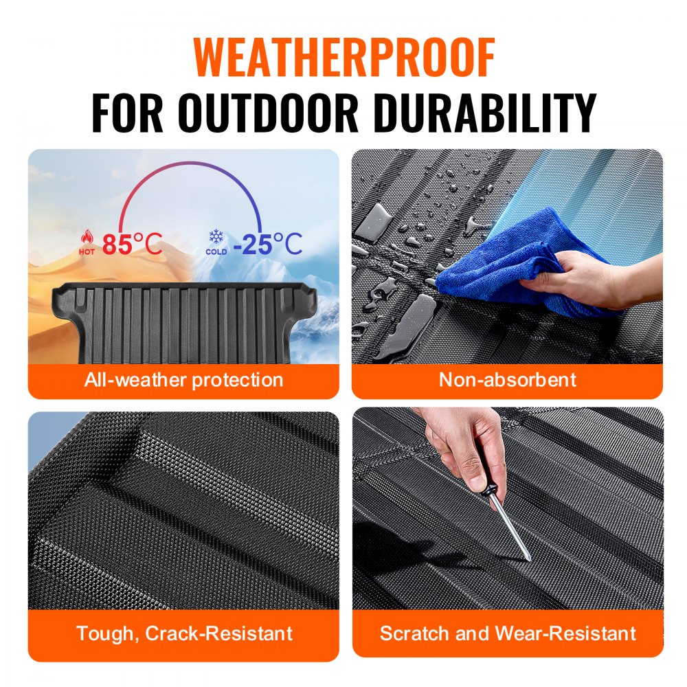 VEVOR Truck Bed Mat, Compatible with 2019-2024 Dodge Ram1500, TPE Truck Bed Liner Mat Fits for 5.6 FT Bed, Thick and Heavy-Duty Bed Mat Car Accessories for All-Weather Protection, Prevent Slipping