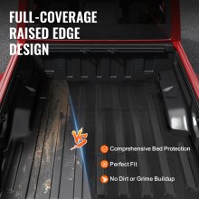 VEVOR Truck Bed Mat Fit 2020-2024 JEEP Gladiator TPE Truck Bed Liner Accessories