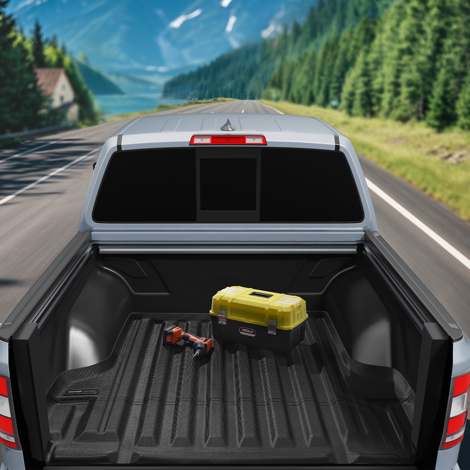 VEVOR Truck Bed Mat, Compatible with 2022-2024 Nissan Frontier, TPE Truck Bed Liner Mat Fits for 5 FT Bed, Thick and Heavy-Duty Bed Mat Car Accessories for All-Weather Protection, Prevent Slipping