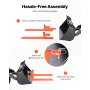 VEVOR Pallet Forks, 907 kg Clamp on Pallet Forks, 109 cm Total Length Heavy-Duty Quick Attach Tractor Fork Compatible with Tractor Attachments, Loader Bucket, and Skid Steer, Orange