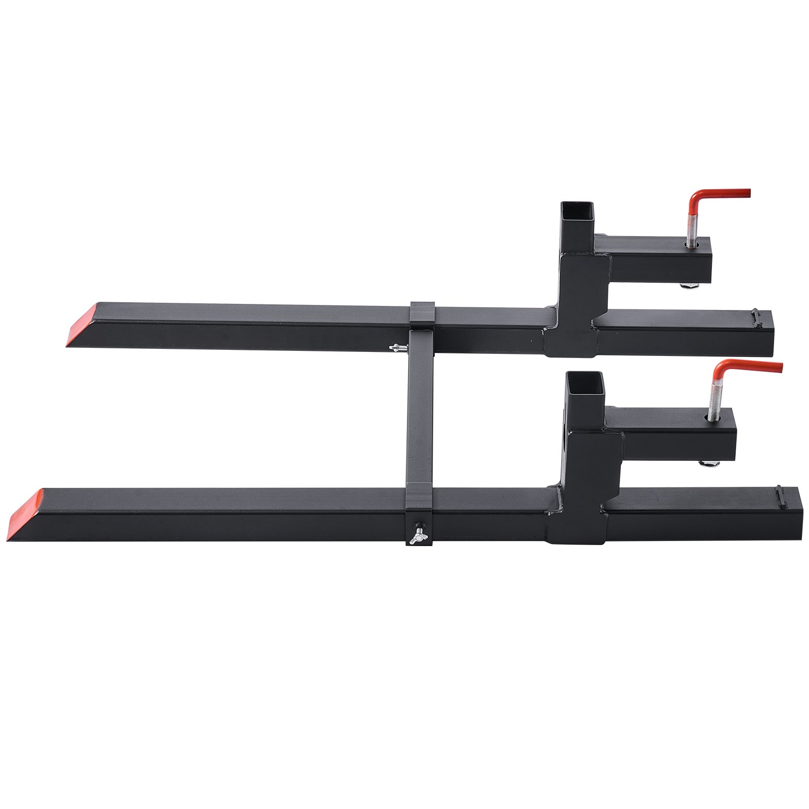 VEVOR Pallet Forks, 2000 lbs Clamp on Pallet Forks, 43-Inch Total Length Heavy-Duty Tractor Fork with Adjustable Stabilizer Bar for Tractor Attachments, Loader Bucket, and Skid Steer, Black