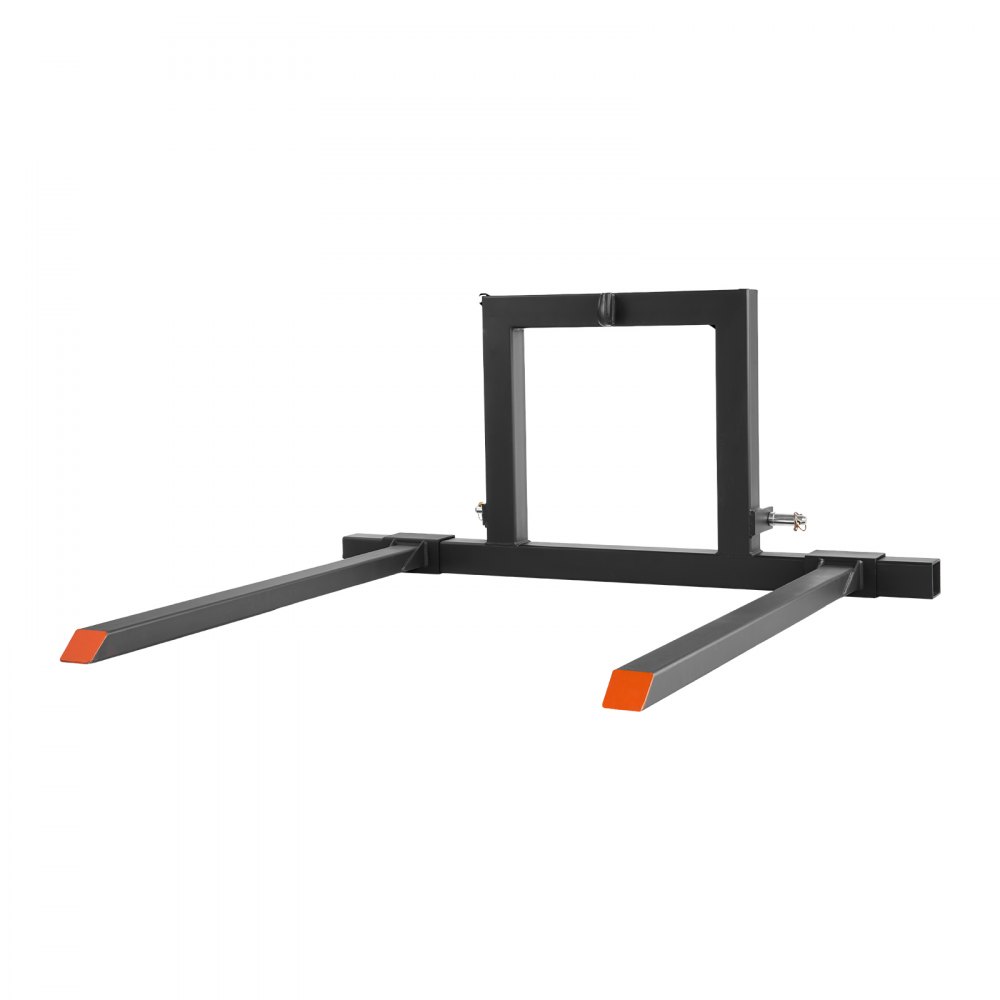 VEVOR 3 Point Hitch Pallet Forks, 680 kg Clamp on Pallet Forks, 128 cm Total Length Heavy-Duty Tractor Fork with 73.5-117 cm Adjustable Fork Width, Quick Hitch Attachments for Category 1 Tractors