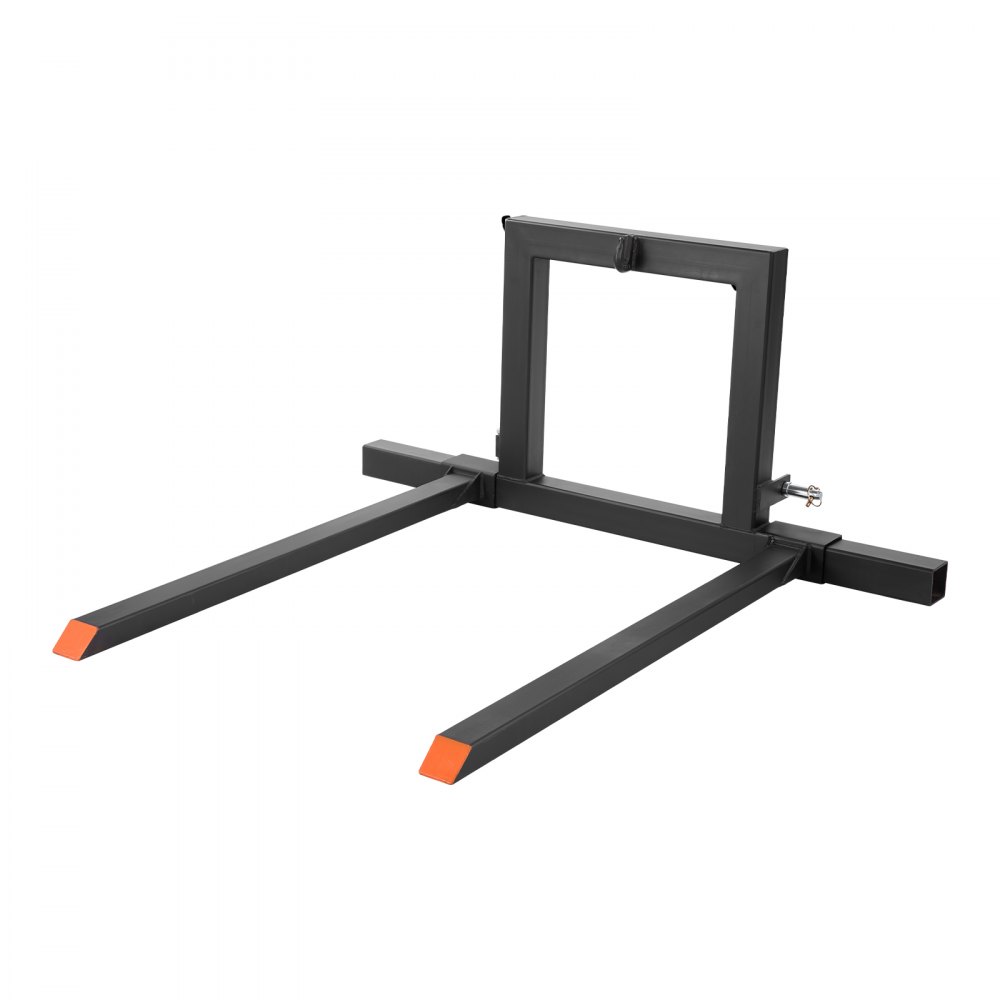 VEVOR 3 Point Hitch Pallet Forks, 680 kg Clamp on Pallet Forks, 128 cm Total Length Heavy-Duty Tractor Fork with 73.5-117 cm Adjustable Fork Width, Quick Hitch Attachments for Category 1 Tractors
