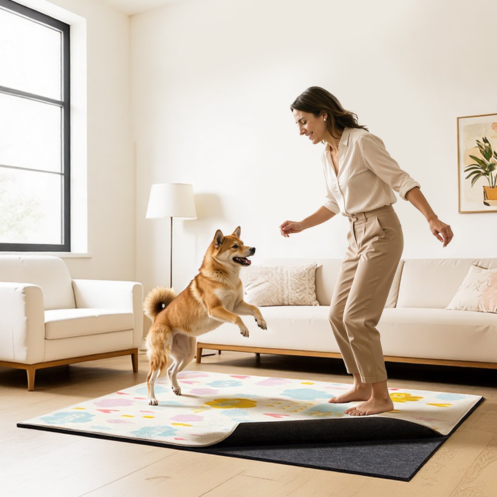 VEVOR Rug Pad 2.44 x 1.52 m, Non-slip Carpet Area Pad, Rug Mat Padding with Dual Surface Felt Cushion & Rubber Gripper, Hardwood Floor Protection for All Floors, Finishes, Keeps Carpets in Place