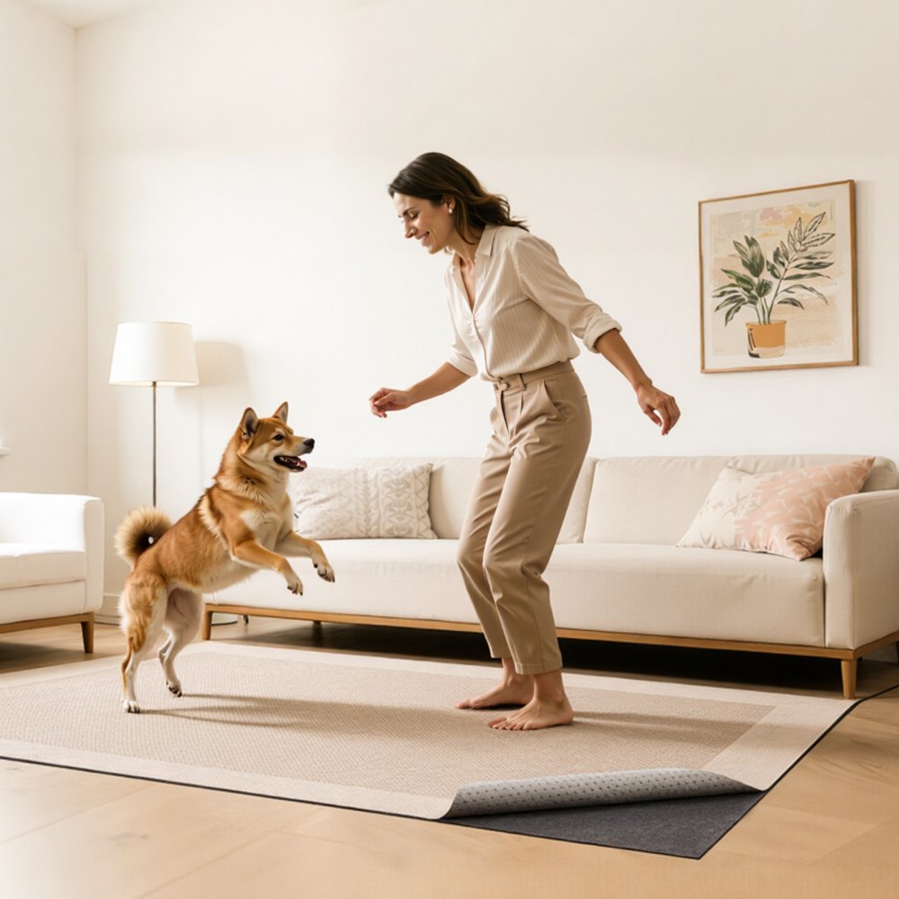 VEVOR Rug Pad 2.74 x 3.66 m, Non-slip Carpet Area Pad, Rug Mat Padding with Dual Surface Felt Cushion & Rubber Gripper, Hardwood Floor Protection for All Floors, Finishes, Keeps Carpets in Place