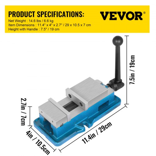 VEVOR 3'' Lockdown Vise Milling Drilling Machine Clamp Vice Precise Scale CNC