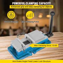 VEVOR Milling Vise 3 Inch,Mill Vise Ductile Iron Precision Lock Down Vise,Heavy Duty Milling Machine Vise,for Milling, Drilling Machine and Precision Parts Finishing