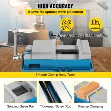 VEVOR 4 Inch ACCU Lock Down Vise Precision Milling Vise 4 Inch Jaw Width Drill Press Vise Milling Drilling Machine Bench Clamp Clamping Vice(4")