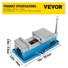 VEVOR Bench Clamp 4 Inch ACCU Lock Down Vise Precision Milling Vise, 4 Inch Jaw Width Drill Press Vise Milling Drilling Machine, Bench Clamp Clamping Vice