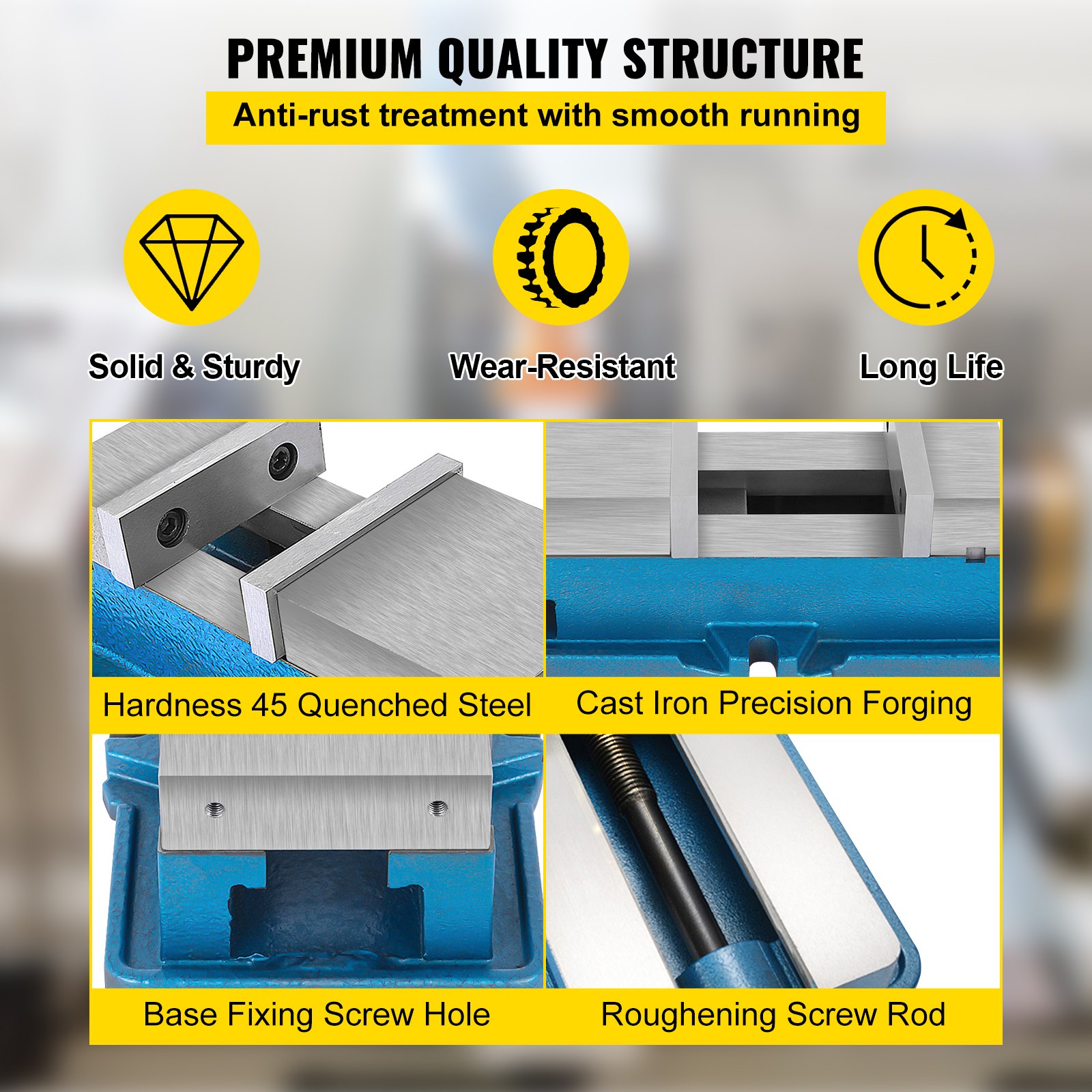 Étau de Perçage de Fraisage Ouverture 100 mm Précision étau de Serrage Hauteur 98 mm étau d'établi 19 Kn Serre-Joint établi Accessoire Étau de Perçage de Fraisage Ouverture 100 mm Précision étau de Serrage Hauteur 98 mm étau d'établi 19 Kn Serre-Joint établi Accessoire