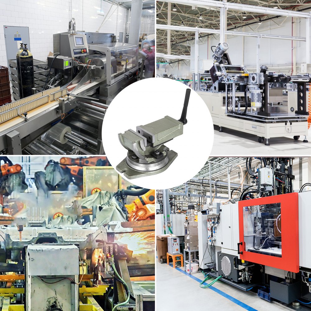 4" naklápěcí otočná základna svěráku a 2cestný upínací svěrák Bezpečná CNC frézka