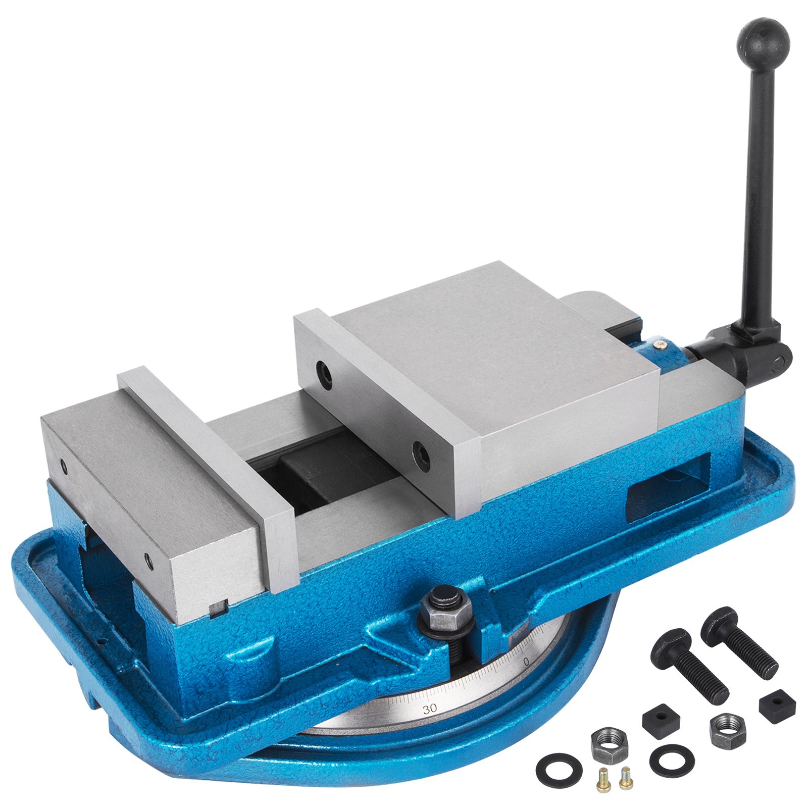 VEVOR 125mm ACCU Lock Down Vice Precision Milling Vice 5 Inch Jaw Width Drill Press Vice Milling Drilling Machine Bench Clamp Clamping Vice with 360 Degree Swiveling Base CNC Vice