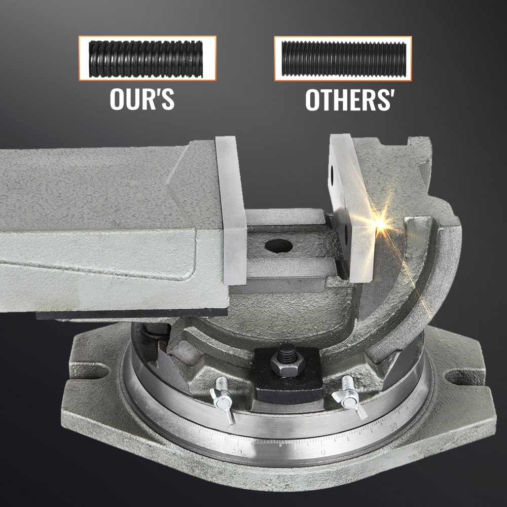 2 Way 5" Tilting 360 ℃ Swiveling Milling Vise Accurate 90℃ Tilt Swiveling Vise
