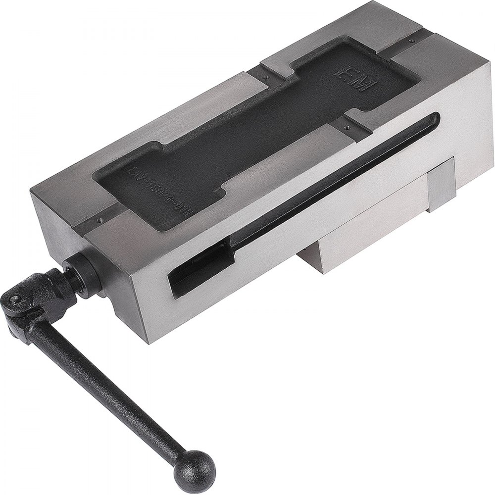 VEVOR milling vice with black handle and sturdy steel construction.
