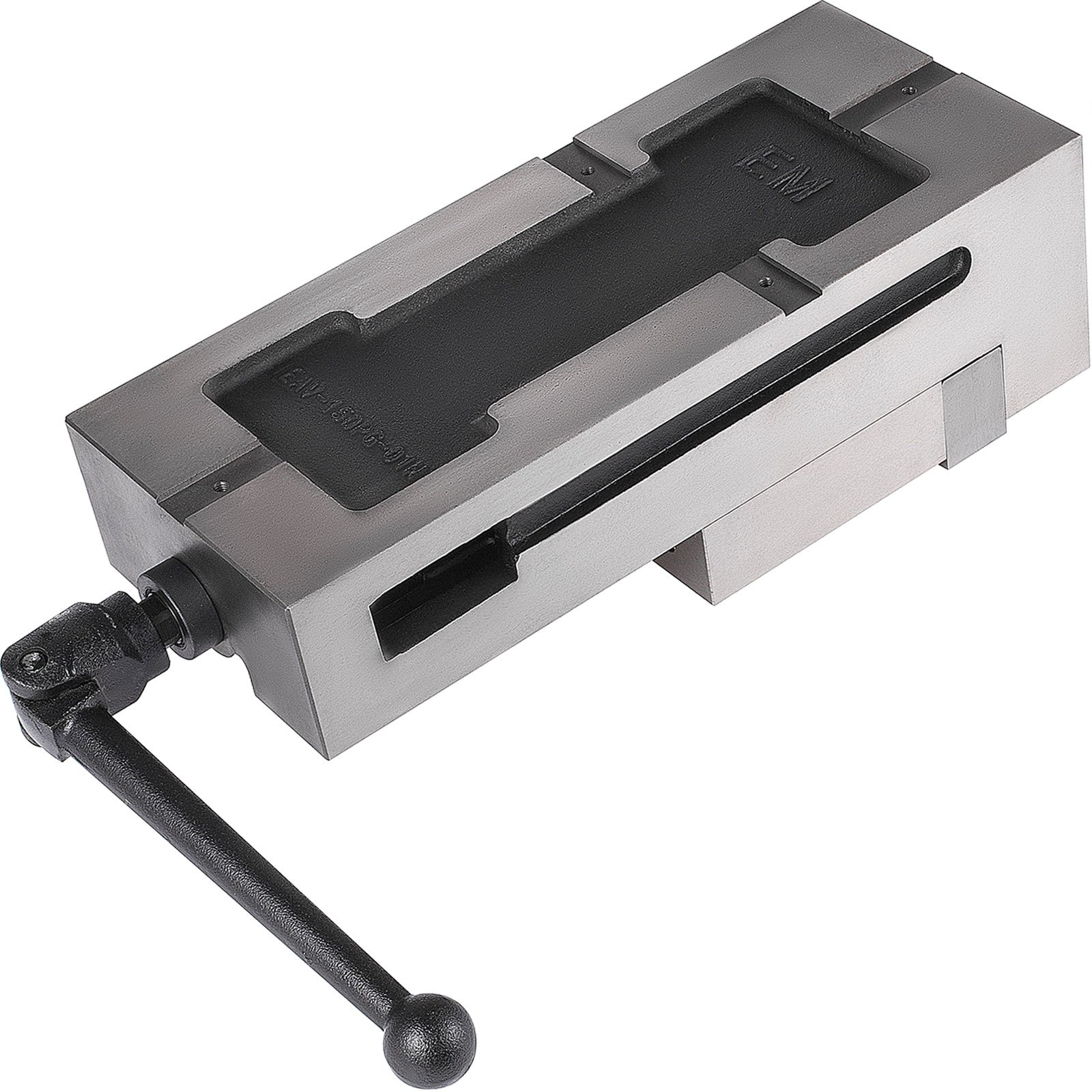 VEVOR milling vice with black handle and sturdy steel construction.