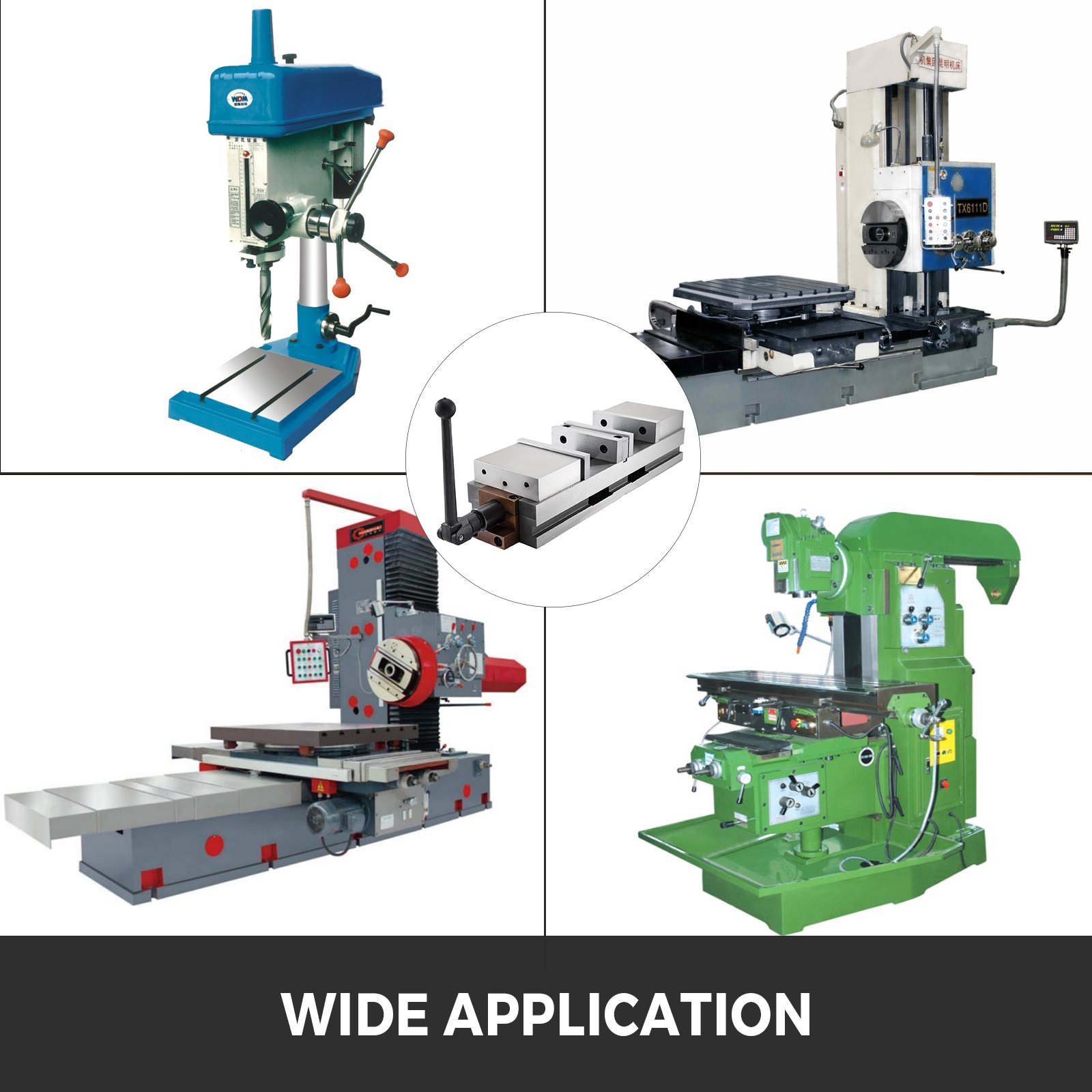 VEVOR 6 inch CNC Double Vise Milling Drilling Machine 11.10 inch Max Jaw Opening (6 inch)