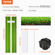 VEVOR Softball Pitching Mat, 10' x 3' Softball Pitching Mound, Antislip Antifade Rubber Softball Pitching Training Aid, Pitch Practice Mat for Pitchers Indoor Outdoor Pitching Practice, Green