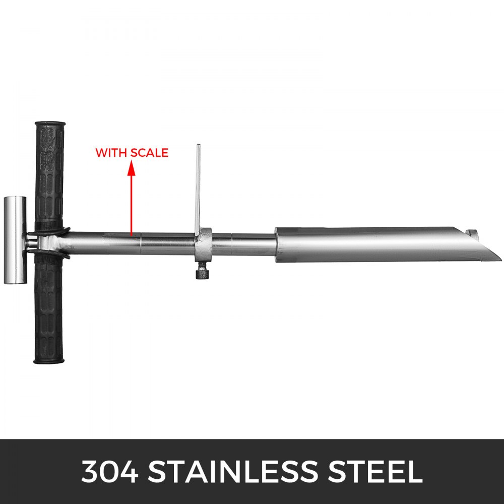 VEVOR SUS304 Soil Probe Sampler w/ Foot Pedal Eject T-style 20" Probe Drill