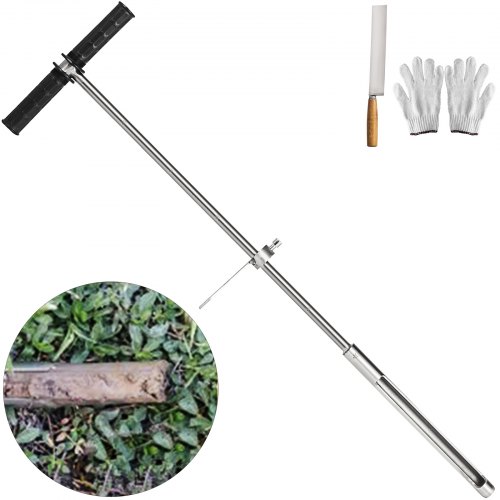 37”soil Probe Sampler T-style Handle W/ Foot Pedal Stainless Steel Soil Sampler